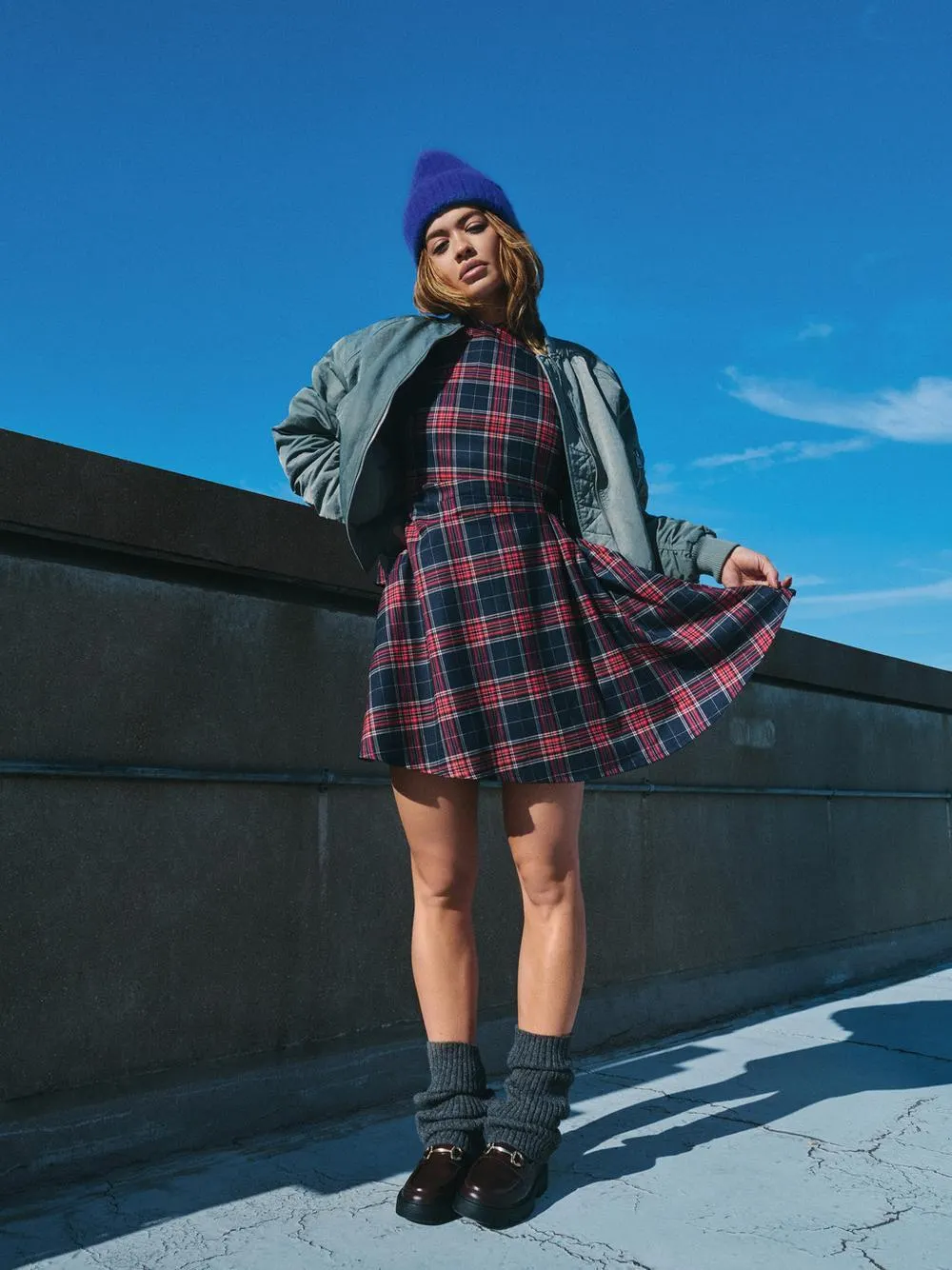 „Rita Ora“ Minikleid mit Schottenkaros
