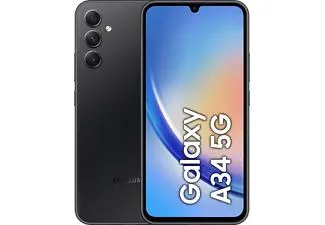 Móvil - Samsung Galaxy A34, Black, 128 GB, 6 GB RAM, 6.6 " FHD+, Mediatek Dimensity 1080 Octa-Core, 5000 mAh, Android 13