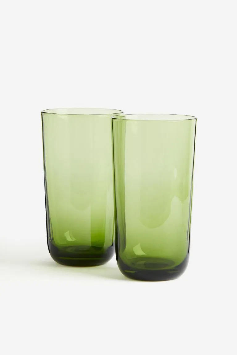 Pack de 2 vasos altos de vidrio
