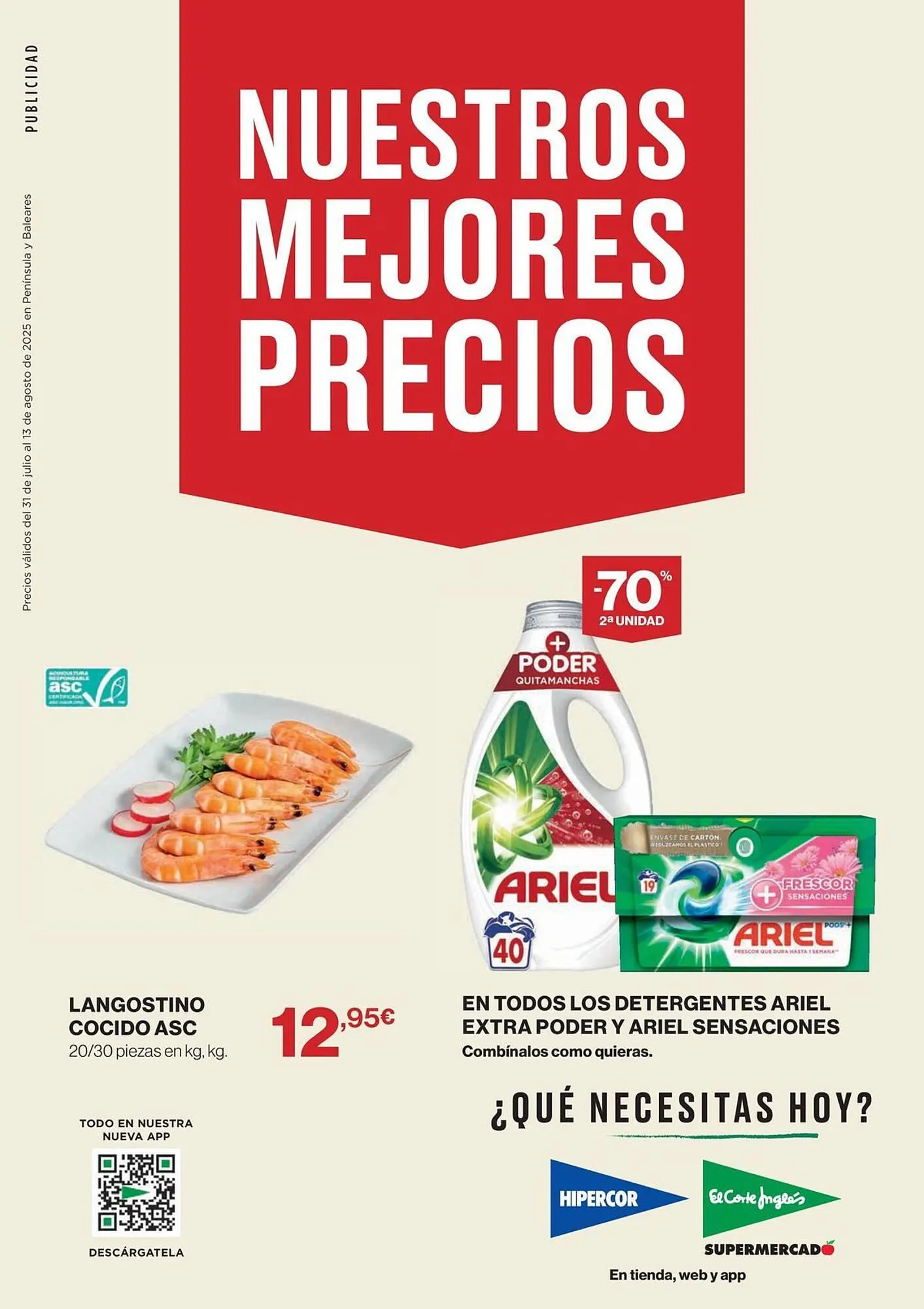 Catálogo de Folleto Hipercor 31 de julio al 13 de agosto 2025 - Página 1