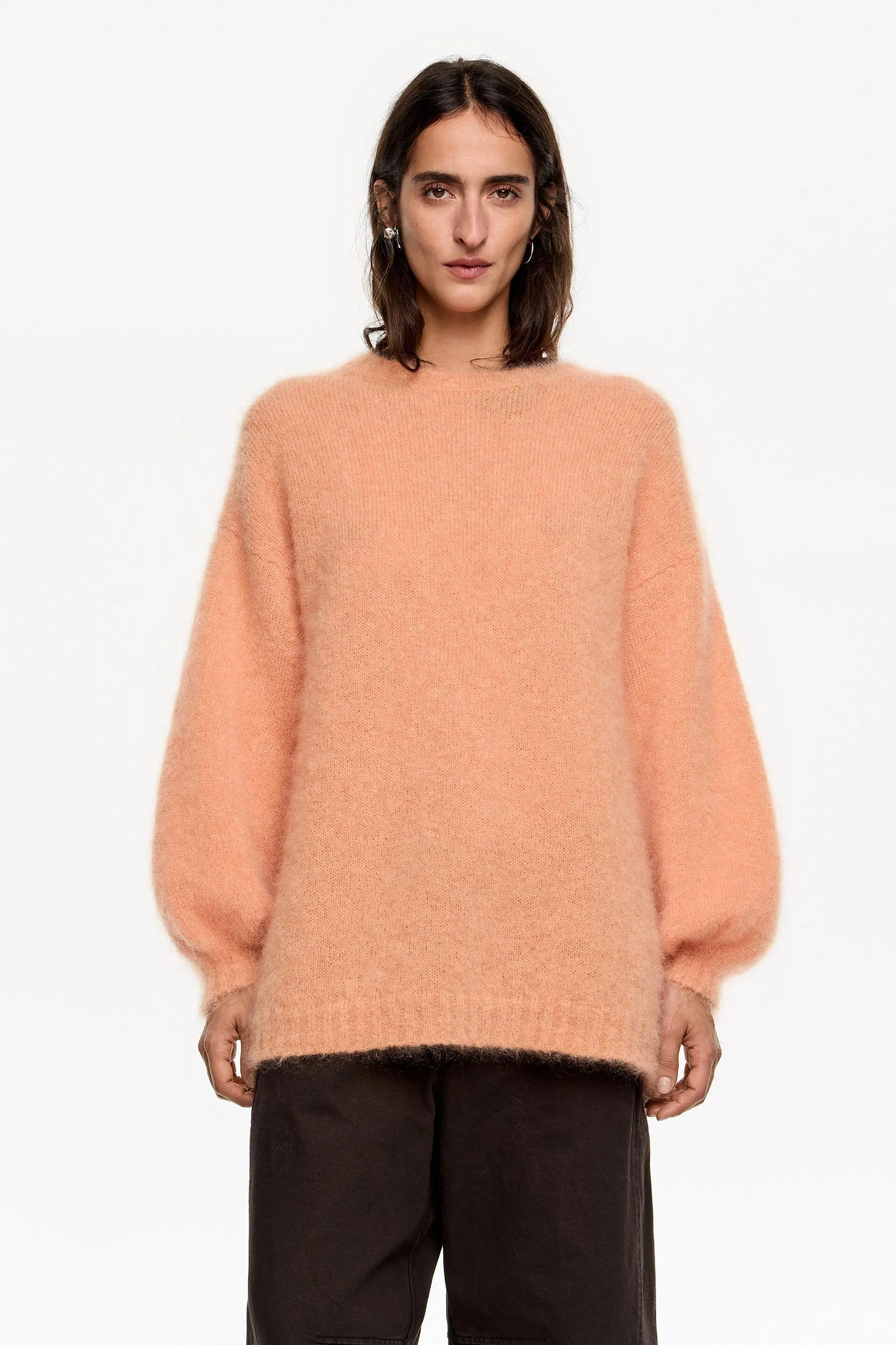 Jersey oversize mohair melocotón