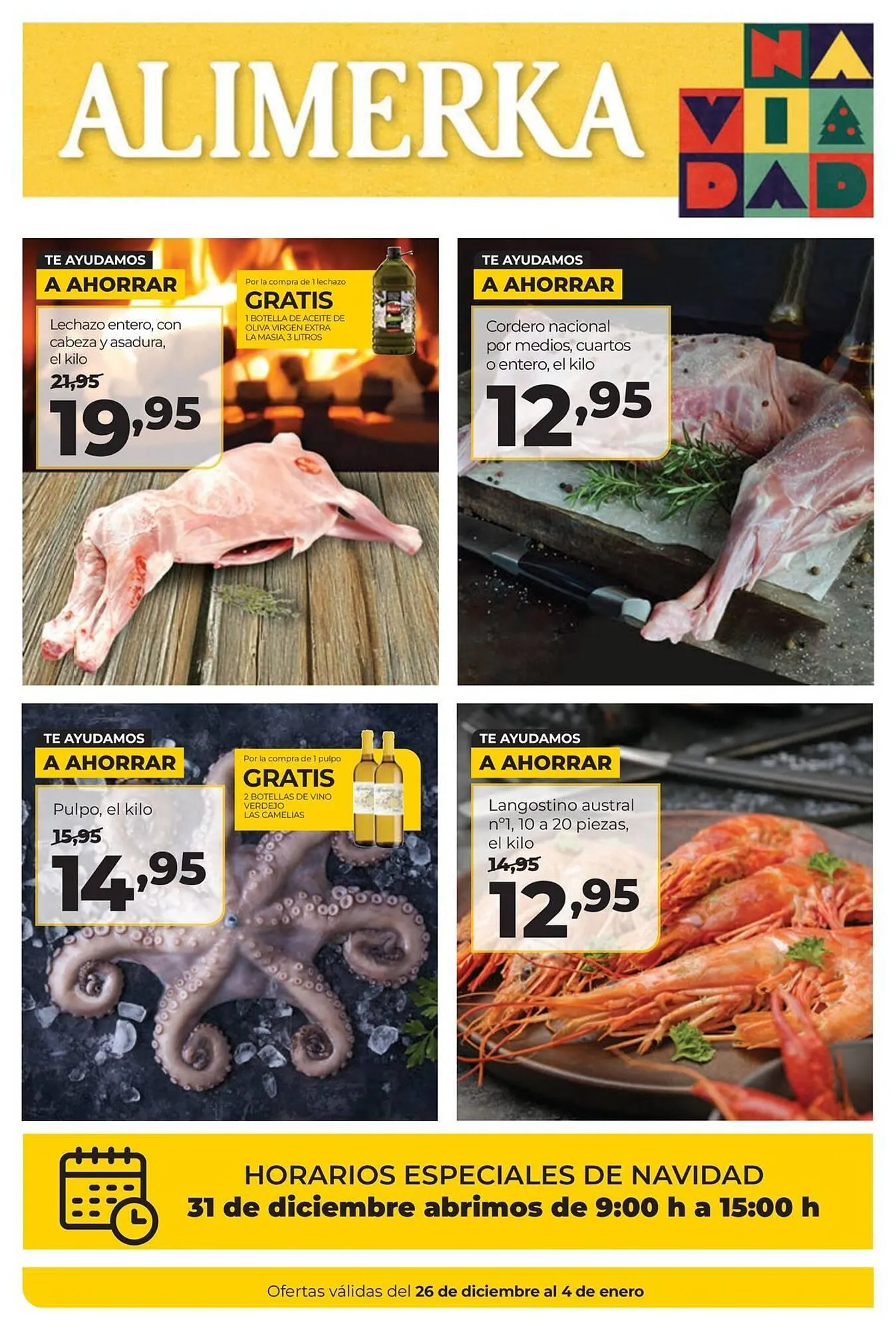 Catálogo de Folleto Alimerka 26 de diciembre al 4 de enero 2026 - Página 1