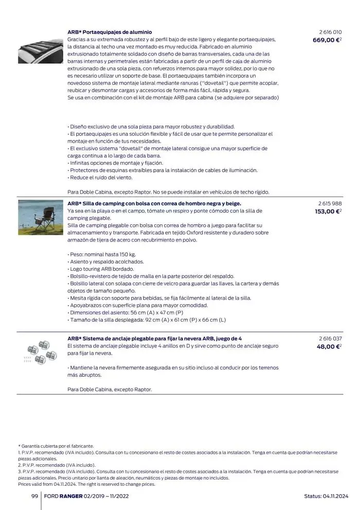 Catálogo de Ford de accesorios Ford Ranger 13 de noviembre al 13 de noviembre 2025 - Página 99