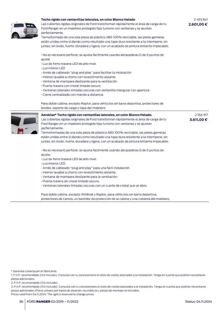Catálogo de Ford de accesorios Ford Ranger 13 de noviembre al 13 de noviembre 2025 - Página 36