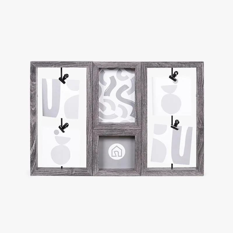 PORTAFOTOS MÚLTIPLE MADERA COLOR OSCURO MOD2