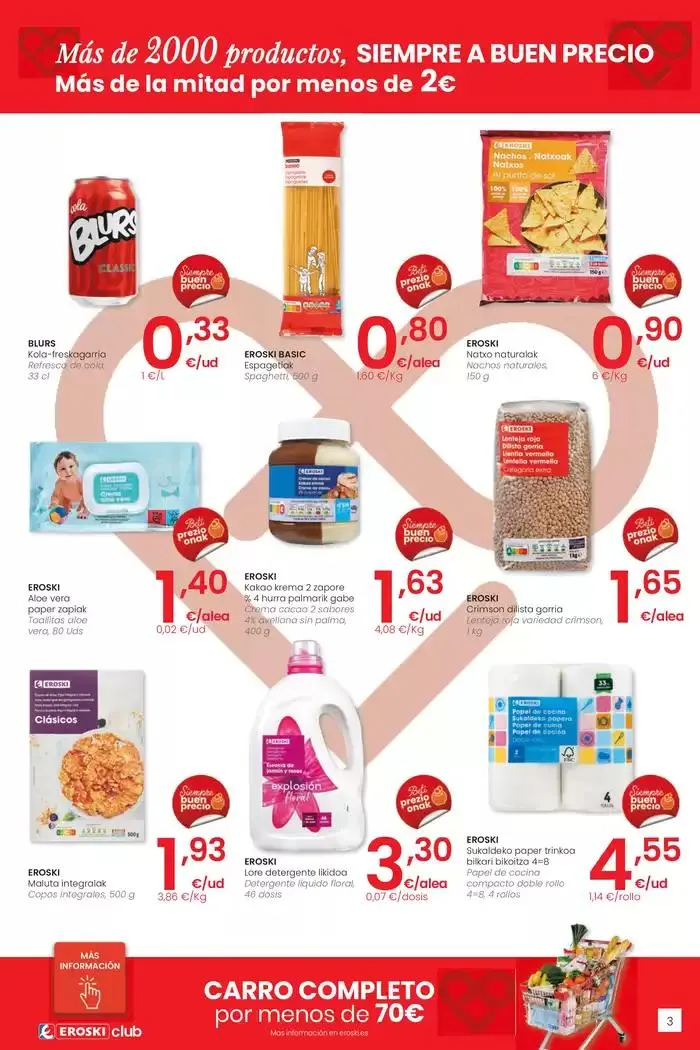 Catálogo de 2000 produktu baino gehiago, BETI PREZIO ONEAN HIPERMERKATUAK EROSKI 13 de febrero al 25 de febrero 2025 - Página 3