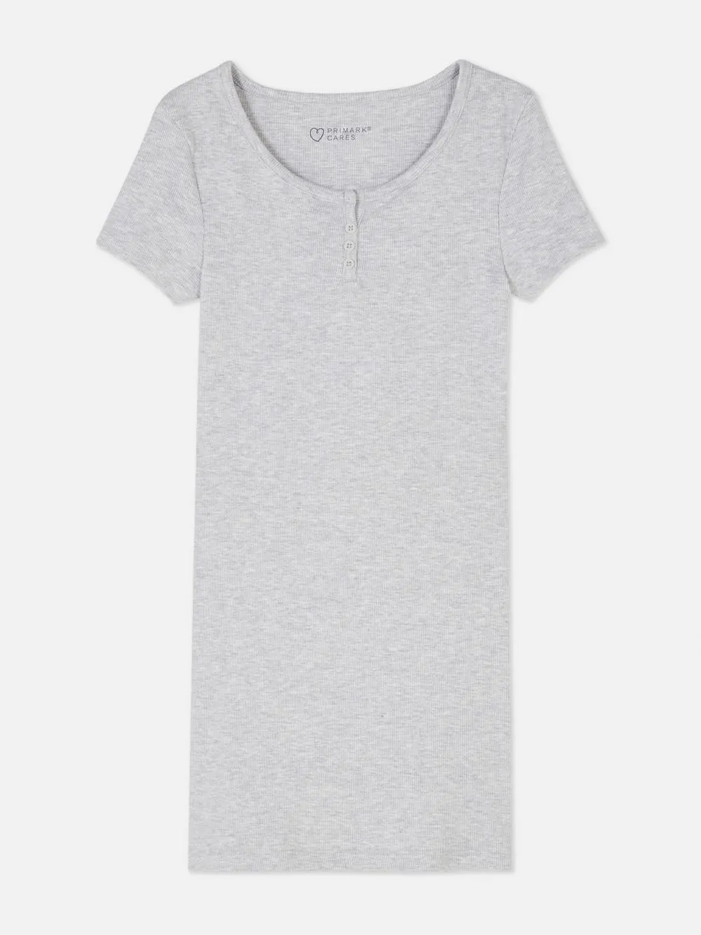 Vestido acanalado con cuello henley