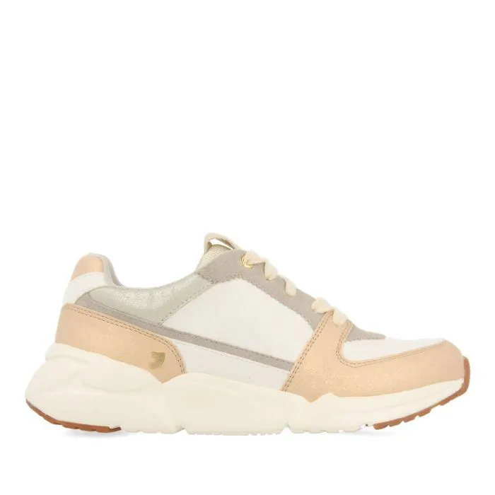 Daingean women's white sneakers with metallic pieces