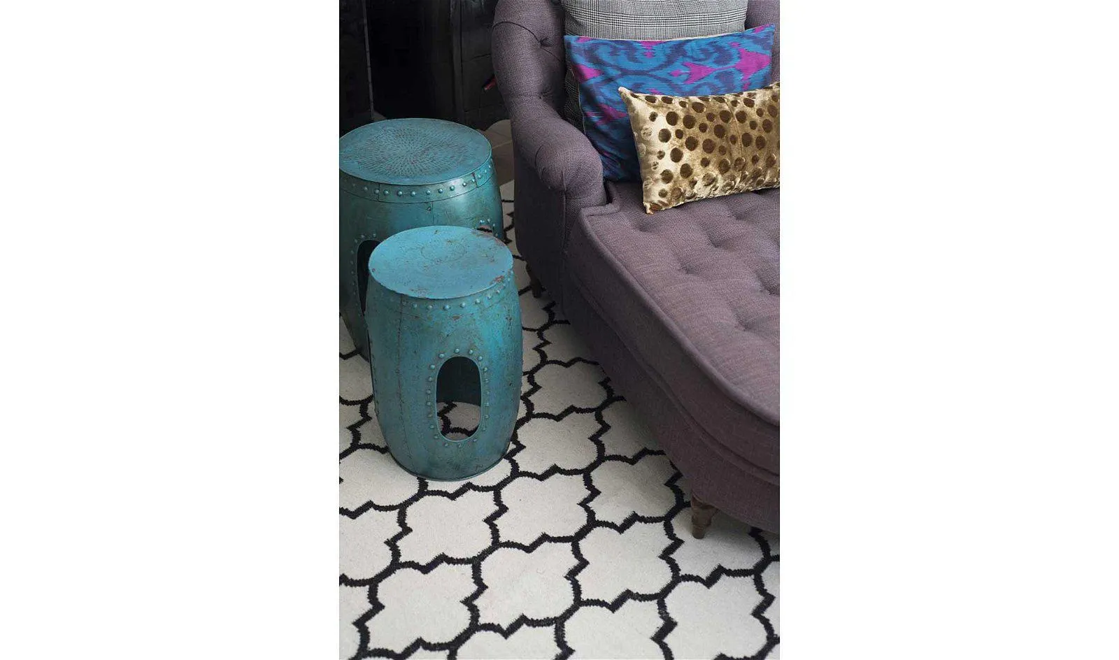 Alfombra negro y blanco Fez