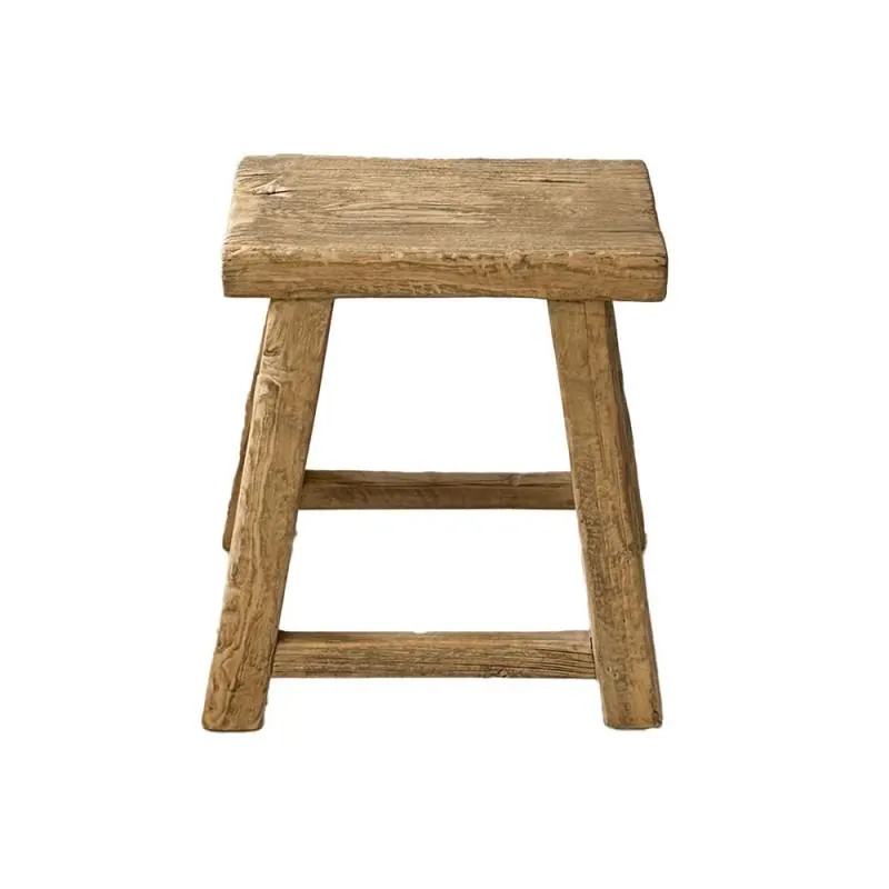 Low stool / Antique elm side table 42cm, Palo Santo