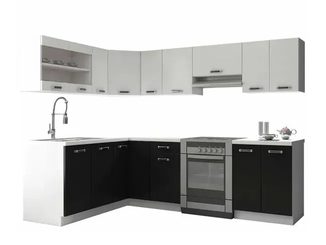 Conjunto de cocina Tucson 160, 249cm, Encimera, Aglomerado laminado, Rectangular