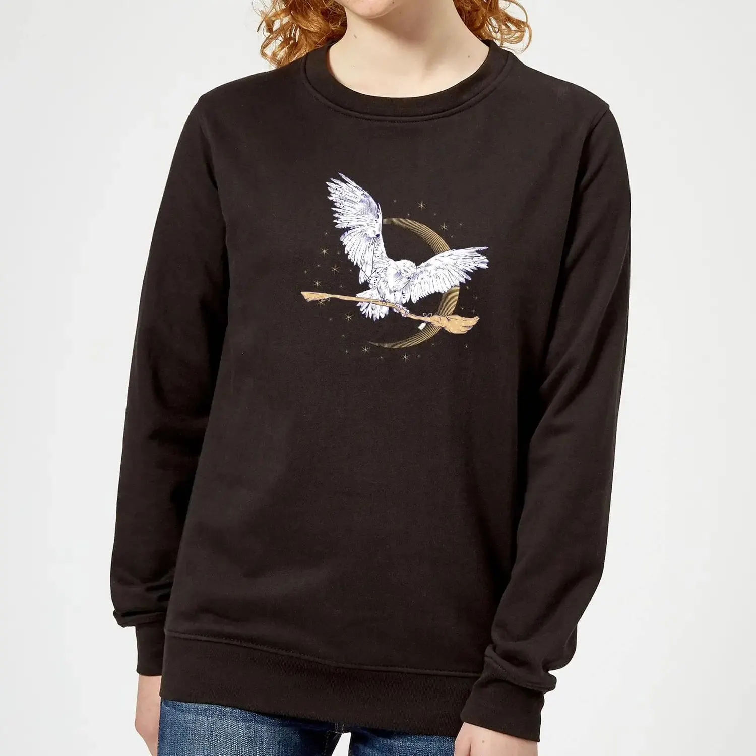 Sudadera para mujer Hedwig Broom de Harry Potter - Negro