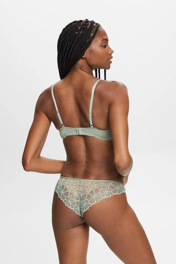 Braguita de tiro bajo de encaje en microfibra