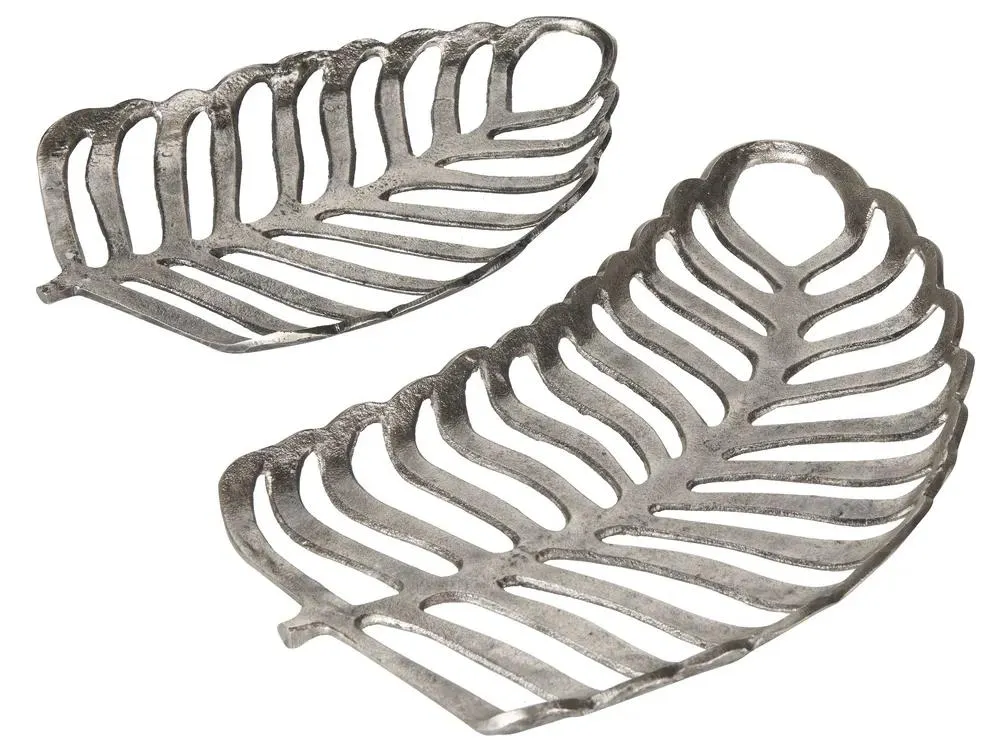 Conjunto de 2 vaciabolsillos Hoja AMNISOS Metal Plateado