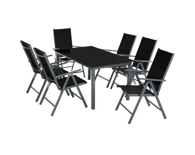 Conjunto de sillas de aluminio 6+1, gris