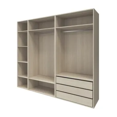 Armario completo Homny 3 columnas roble 2,5 m