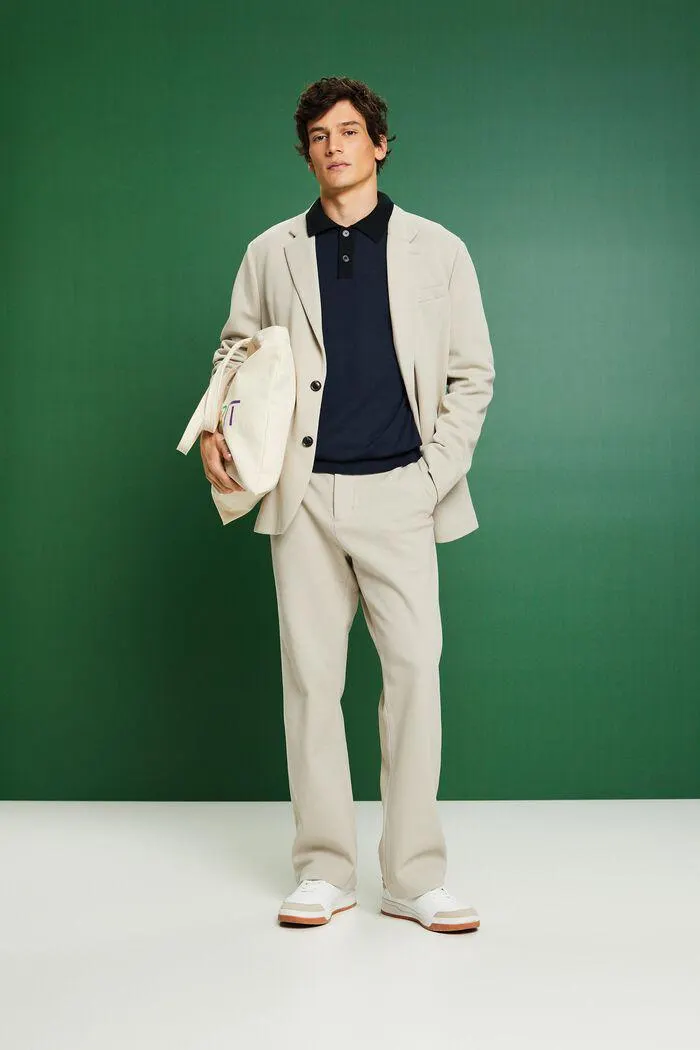 Jersey de lana merino con cuello estilo polo