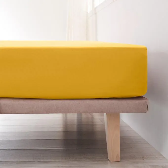 Sábana Ajustable Algodón - Basic Amarillo