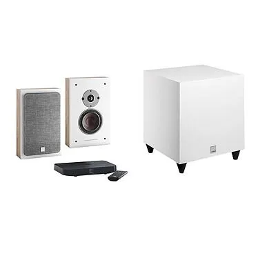 Dali Oberon De Pared C Roble Claro + Sound Hub Compact + SUB C-8 D Blanco