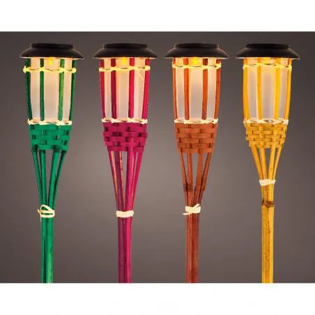 ANTORCHA BAMBÚ SOLAR COLORES 54CM