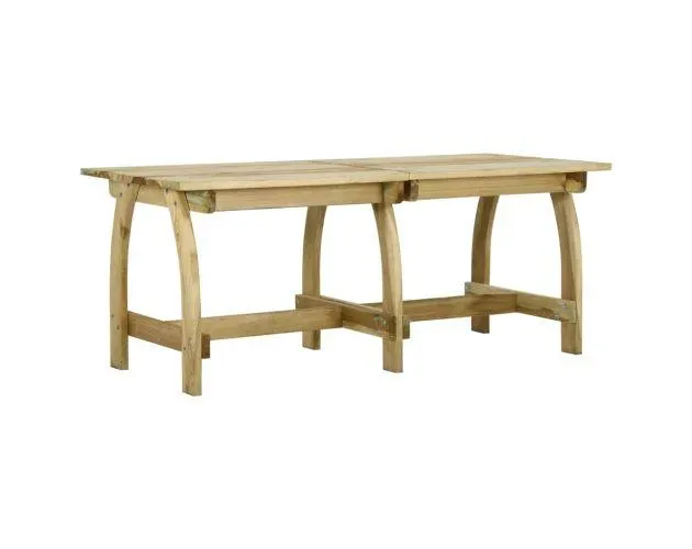 vidaXL mesa de jardín de madera de pino impregnada 220x74x75 cm