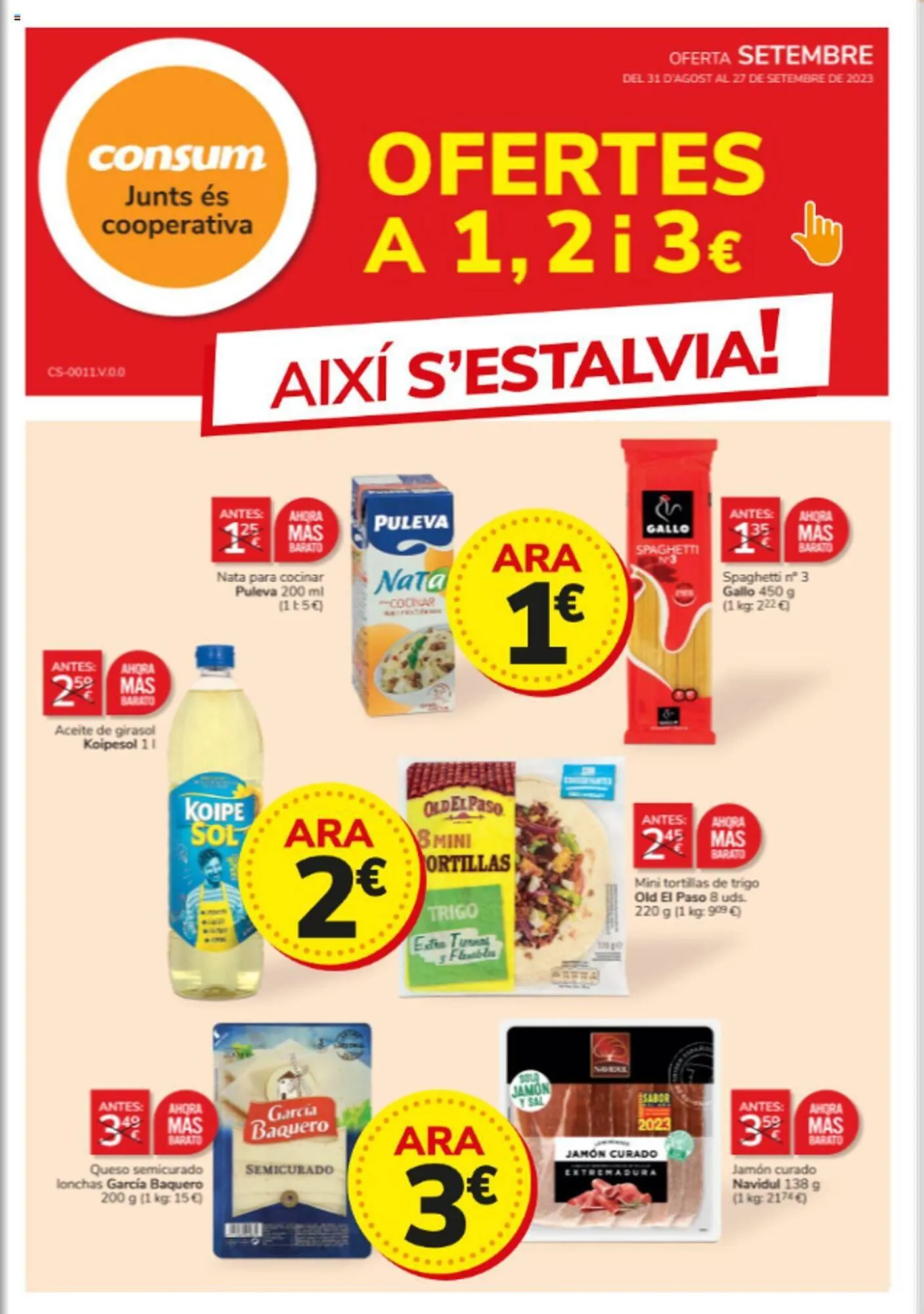 Catálogo de Folleto Consum 31 de agosto al 27 de septiembre 2023 - Página 1