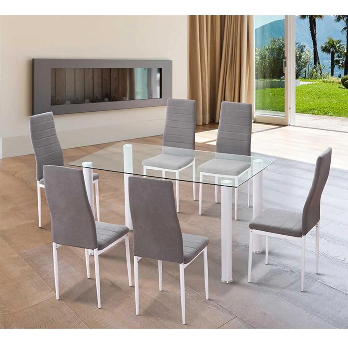 Conjunto de comedor Yuri 1 mesa + 6 sillas