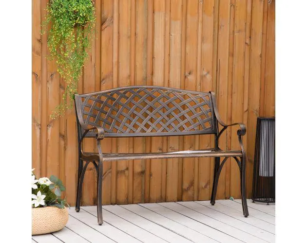 Banco de Jardín Aluminio Bronce 103x62x83 cm