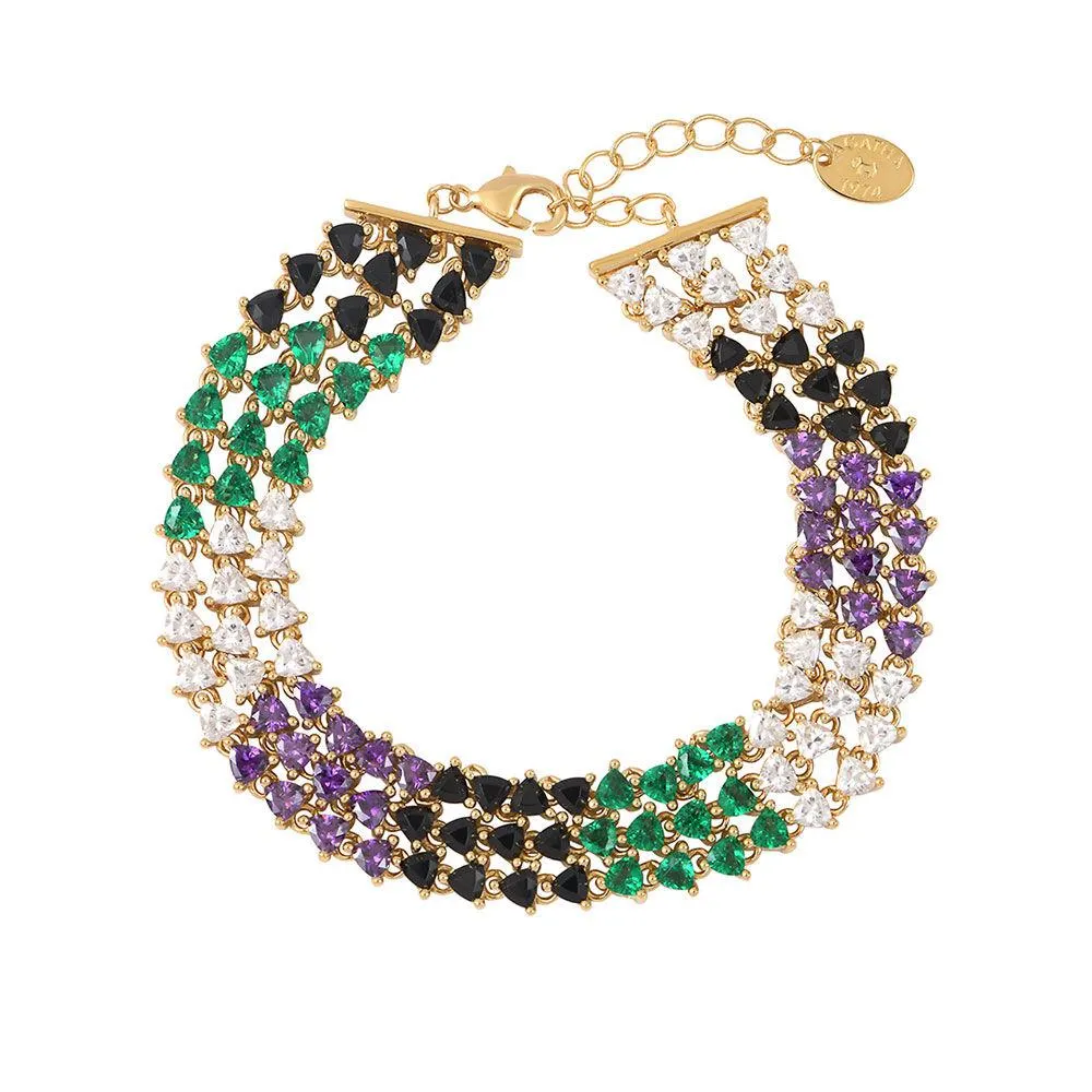 Pulsera de cadena ECLATANT - Negro / Azul / Verde