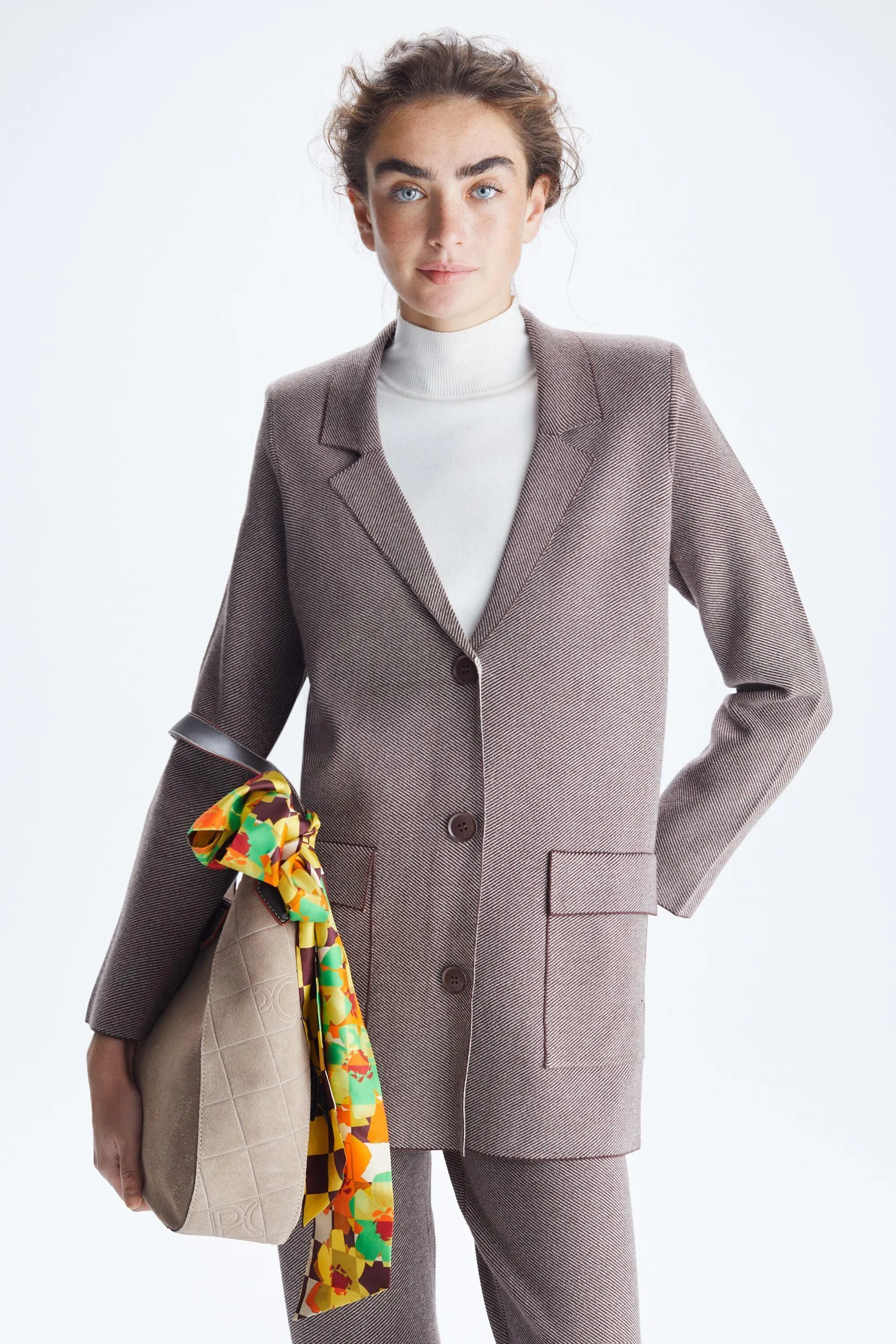 Chaqueta sastre recta jacquard