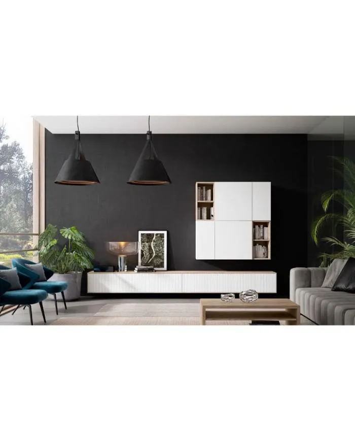 Composición de salón en nord y jazmin mesa de centro en Nattex