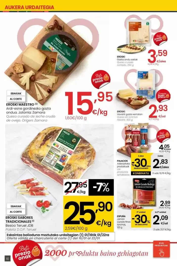 Catálogo de 2000 produktu baino gehiago, BETI PREZIO ONEAN EROSKI CENTER 16 de enero al 28 de enero 2025 - Página 10