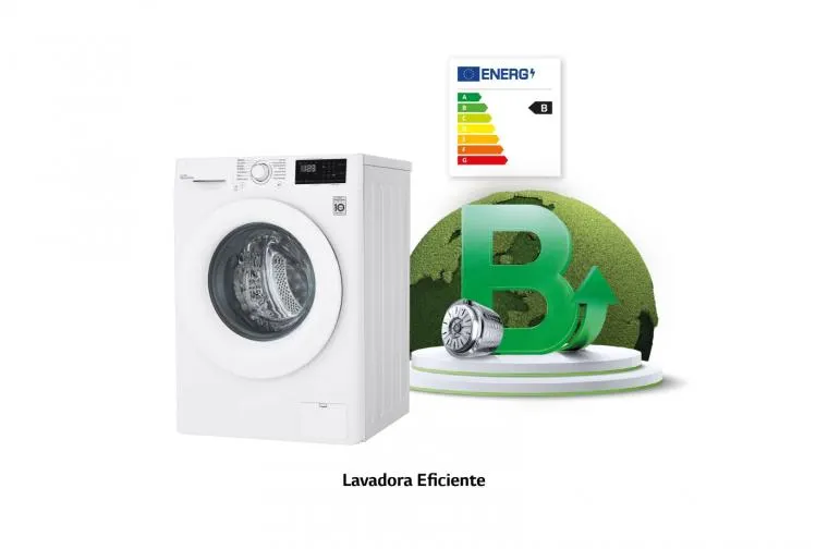Outlet Lavadora inteligente LG, AI Direct Drive™, 9kg, 1400rpm, Clasificación B, Blanca, Ref