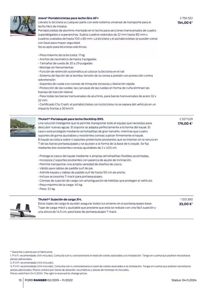 Catálogo de Ford de accesorios Ford Ranger 13 de noviembre al 13 de noviembre 2025 - Página 15