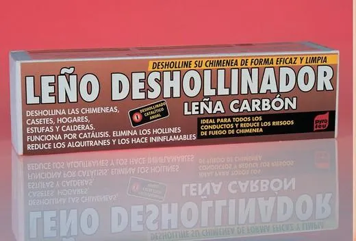 Leño deshollinador madera y carbón