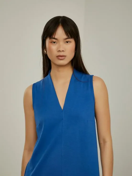 Vestido corto de punto sin mangas