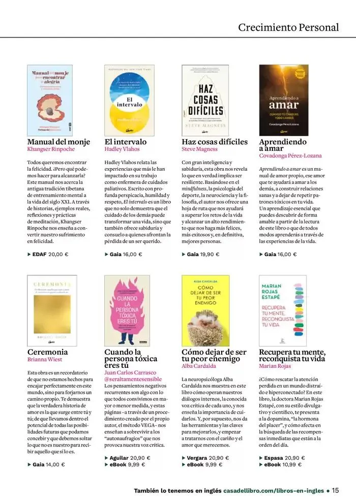 Catálogo de Casa del Libro Leer te hace único 6 de noviembre al 30 de noviembre 2024 - Página 15