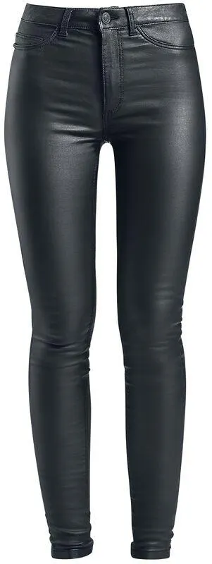 Callie High Waist Skinny Coated Trousers | Jeans | nero | Noisy May