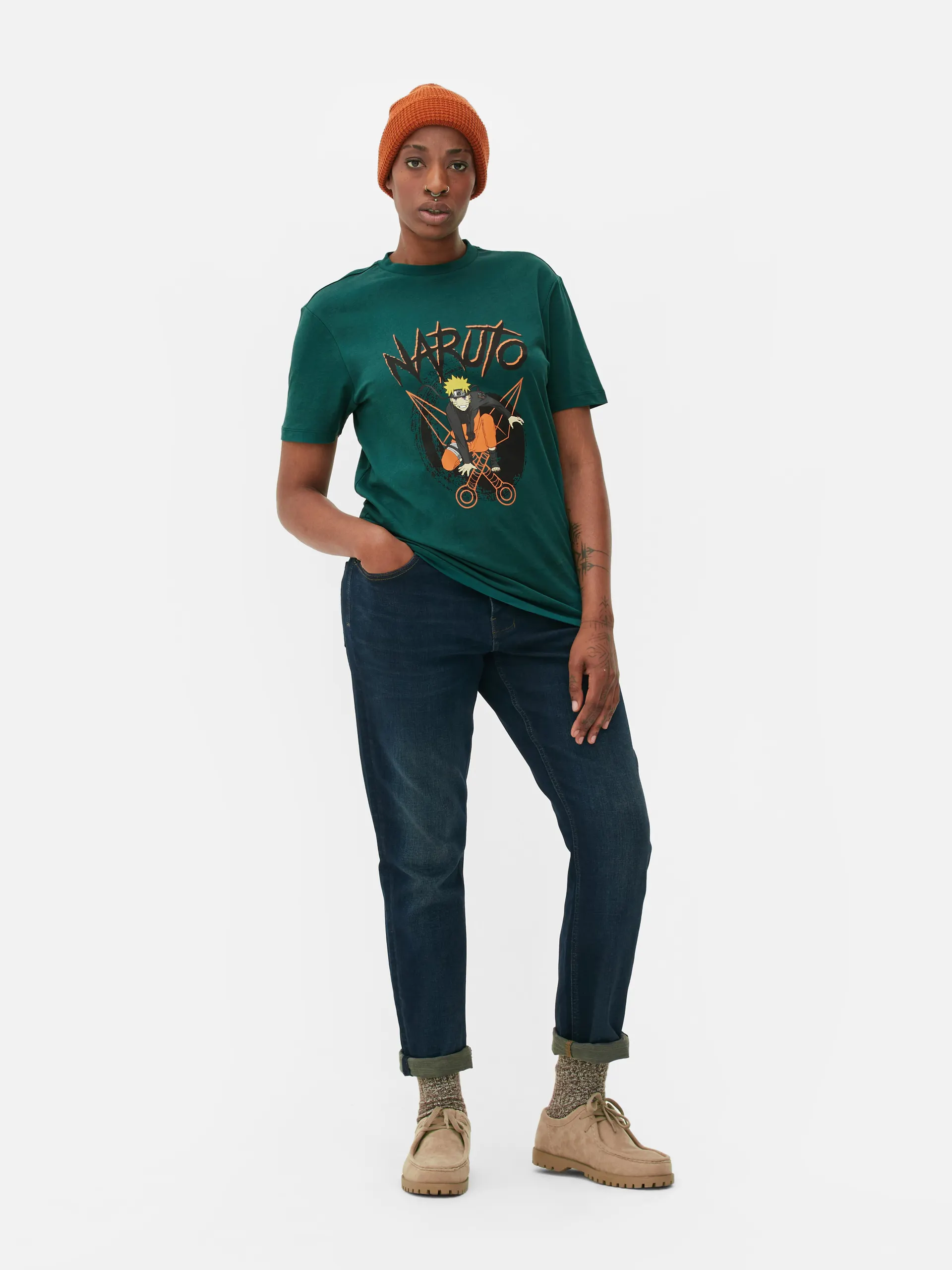 T-shirt met print Naruto