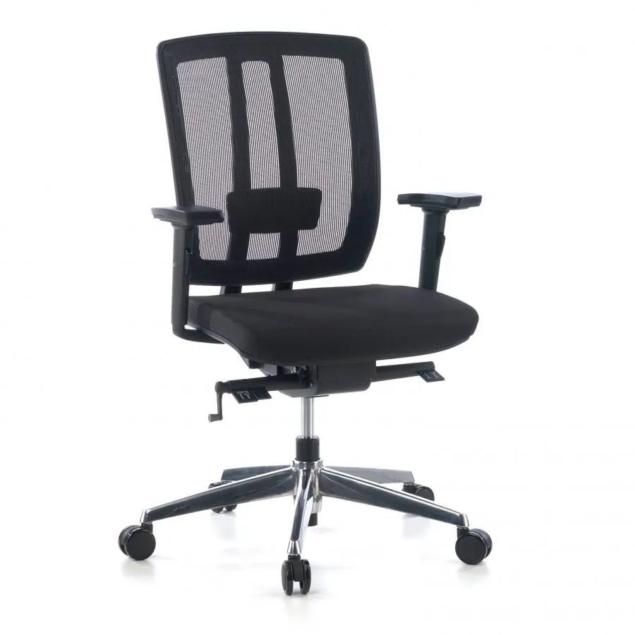Silla teletrabajo Hiro, sincron, espuma inyectada, negro - Negro