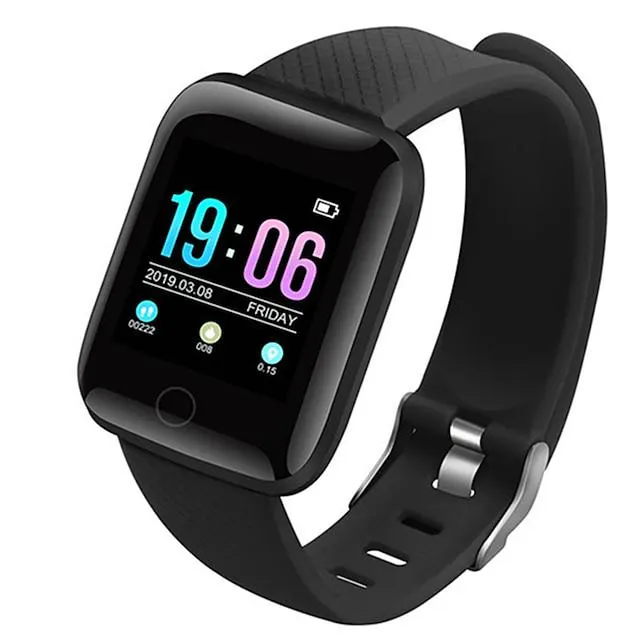 116 Plus Reloj inteligente 1.3 pulgada Smartwatch Reloj elegante Bluetooth Podómetro Recordatorio de Llamadas Seguimiento del Sueño Compatible con Android iOS Mujer Hombre Impermeable IP 67