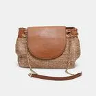Bolso bandolera de mujer efecto rafia