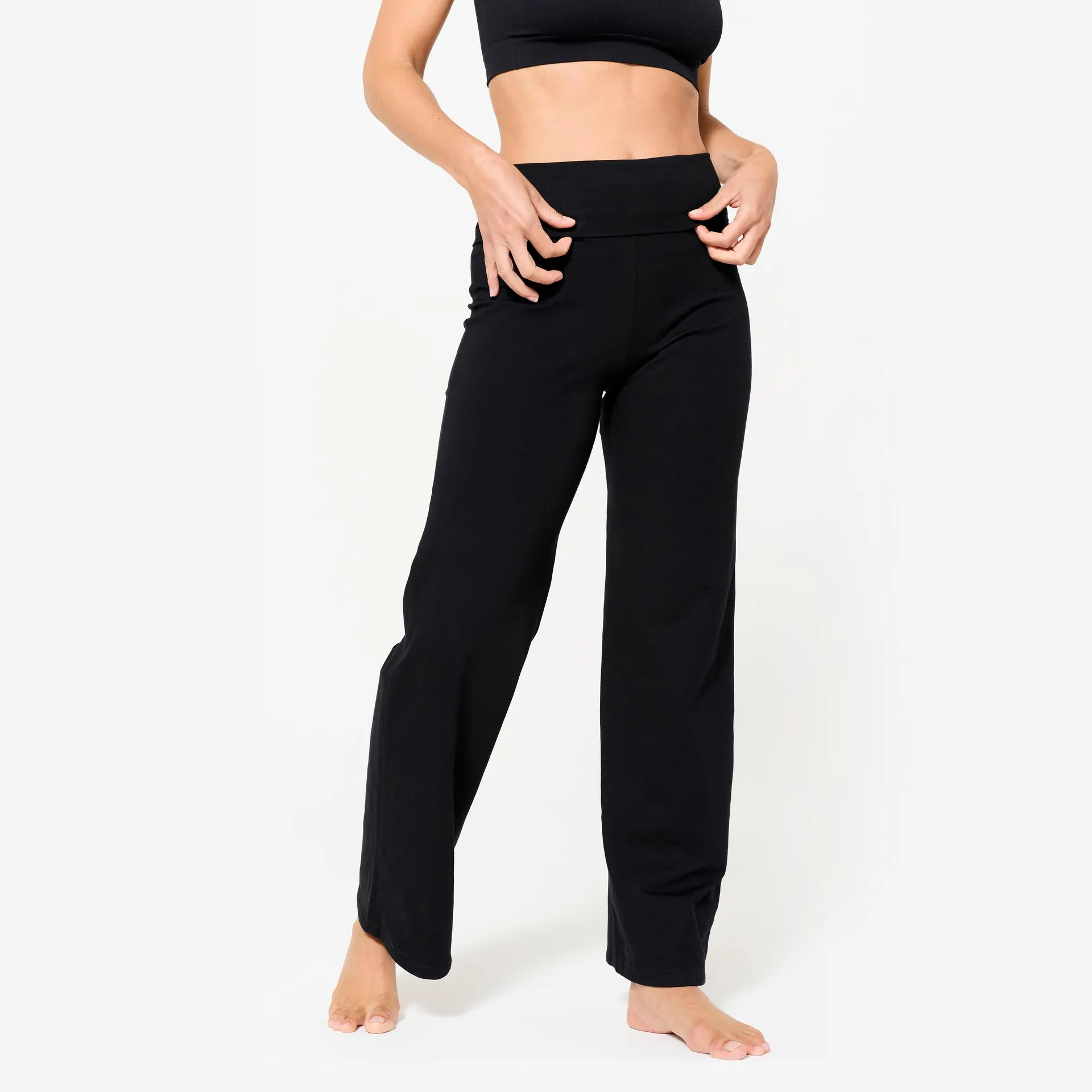 Pantalón Yoga Suave Mujer Negro Ultra Talle Alto