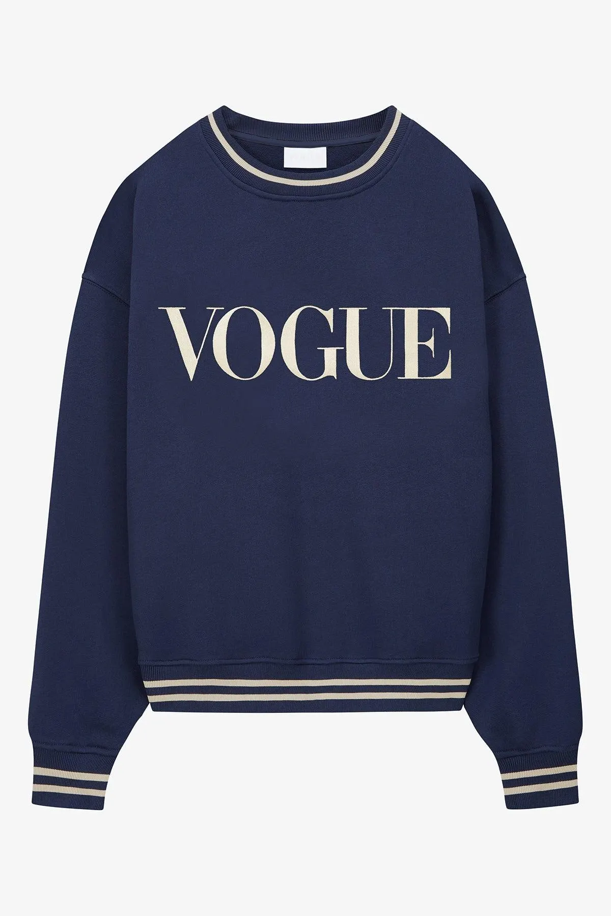 Sudadera VOGUE azul marino con logo bordado