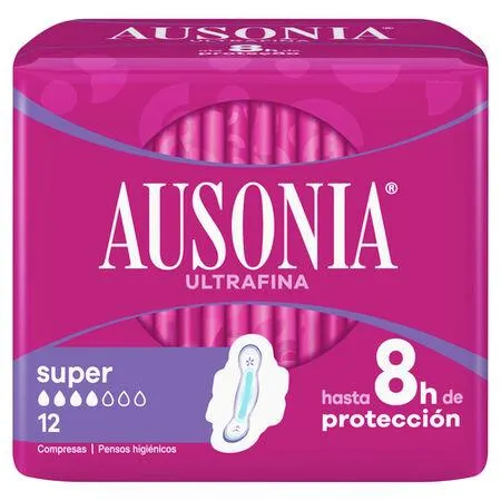 Compresas con alas Ausonia 12 uds super
