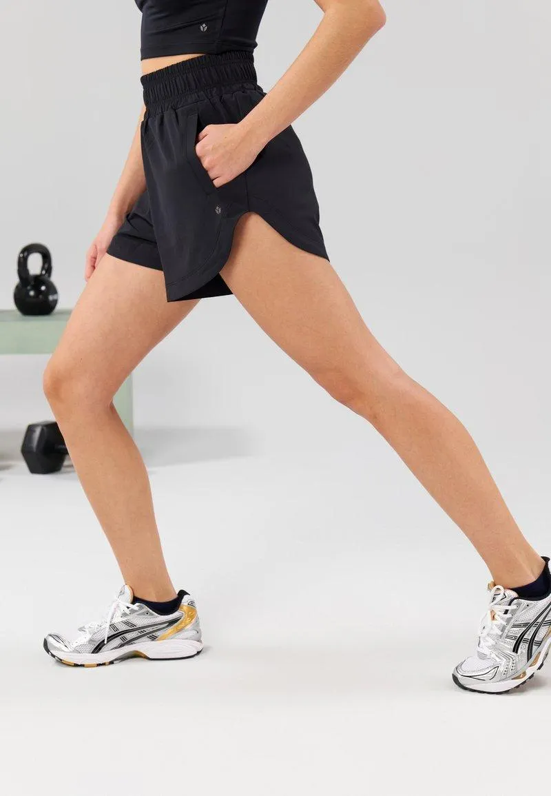 HIGH RISE RUNNING SHORTS - Pantalón corto de deporte - black