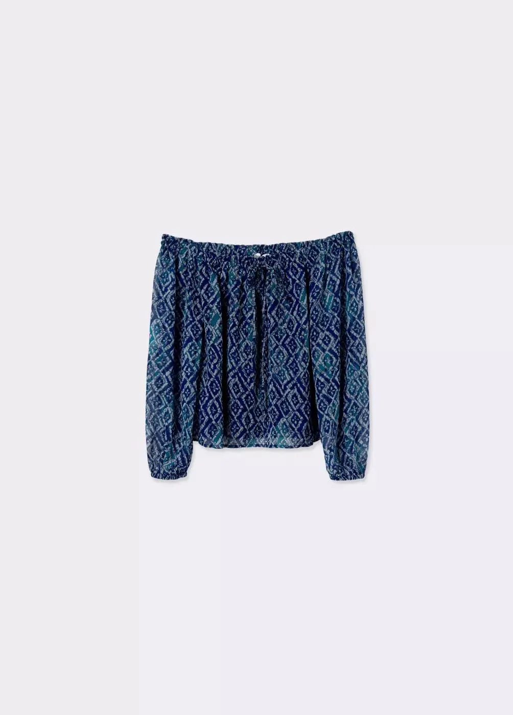 Blusa offshoulder estampado ikat