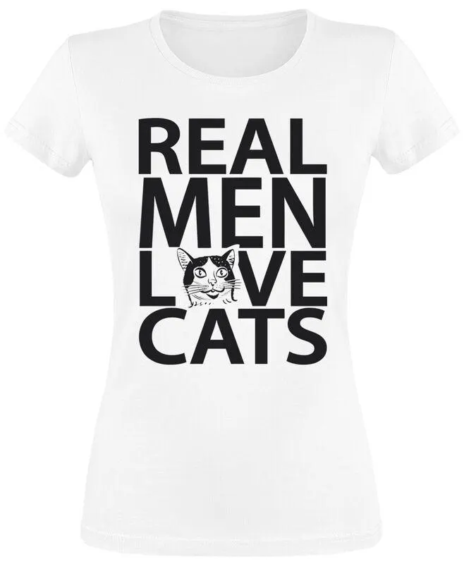 "Real men love cats" Camiseta Blanco de Tierisch