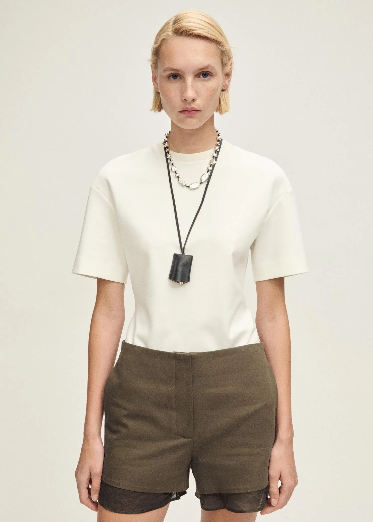 Shorts mezcla lino combinado