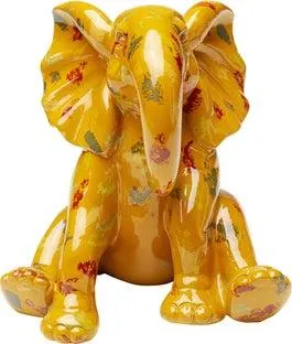 Figura Deco Elephant Dots Amarillo 18cm